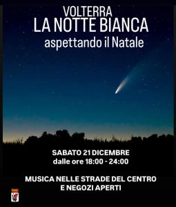 Un cartel para un concierto con un cometa en el cielo en CASA CENTRO STORICO VOLTERRA, en Volterra