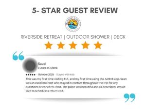 a screenshot of the star guest review website at Riverside Retreat Minutes to Beach Updated Kitchen in Newburyport