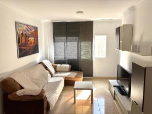 Una sala de estar con un sofá y un televisor. en Arucas Relax, en Arucas 13 fotos más