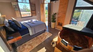 Χώρος καθιστικού στο Chalés Pedras e Madeiras