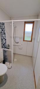 a bathroom with a toilet and a window at Solheim Self Catering in Whiteness +33 photos