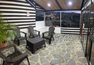 Balkón nebo terasa v ubytování Cabinas Vista Al Golfo