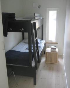 a bedroom with a bunk bed with a ladder at OGO730-Vikbolandet-Vaerldens-Aende-46 in Arkösund +2 photos