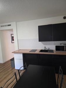 Kuchyň nebo kuchyňský kout v ubytování Studio au calme proche de la mer