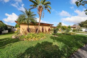 a house with a palm tree in a yard at Water front in Clearwater in Clearwater