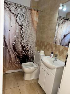 Ένα μπάνιο στο Apartament Daniela
