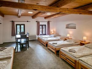 Postel nebo postele na pokoji v ubytování Pivovar Mlýn