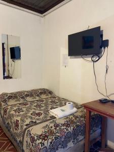 TV a/nebo společenská místnost v ubytování Hostal La Fuente