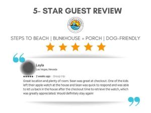 a screenshot of the star guest review website at The Wishbone Steps to Beach Bunk House in Newburyport