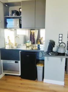 Kuchyň nebo kuchyňský kout v ubytování Suite Romantique Face mer