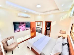 TV a/nebo společenská místnost v ubytování Departamento de 1 habitación