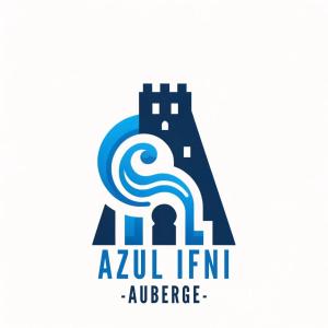 auju inn publiekslogo met een gebouw bij Auberge Azul Ifni in Sidi Ifni