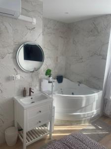 Ένα μπάνιο στο Appartement Jacuzzi proche Cité Gastronomique