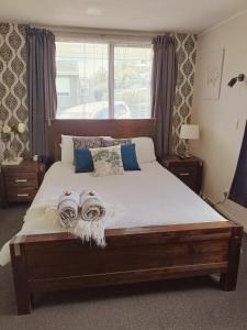 Ένα ή περισσότερα κρεβάτια σε δωμάτιο στο Modern, Light & Warm Central Warkworth