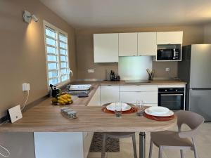 Kuchyň nebo kuchyňský kout v ubytování Blue Garden A 2 pas des plages