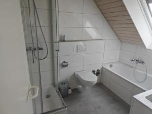 Ένα μπάνιο στο Dachgeschoss Harbour Apartments Höri