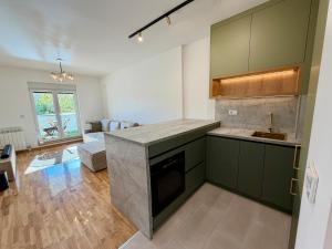 Η κουζίνα ή μικρή κουζίνα στο Pet Friendly Two-Room Apartment Near Pionir Hall