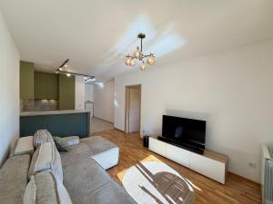 Μια τηλεόραση ή/και κέντρο ψυχαγωγίας στο Pet Friendly Two-Room Apartment Near Pionir Hall
