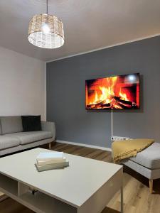 Et tv og/eller underholdning på Modernes City Apartment