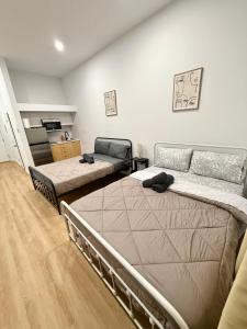 Χώρος καθιστικού στο Big studio 4 persons apartment with Private FREE Parking