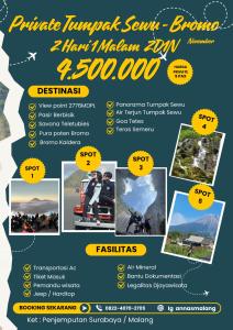 ein Flyer für ein Tourismusbüro für die Türkei in der Unterkunft Tour Bromo in Singosari