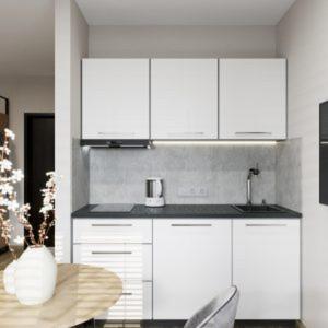 Η κουζίνα ή μικρή κουζίνα στο Апарт-готель "Модерн 24"