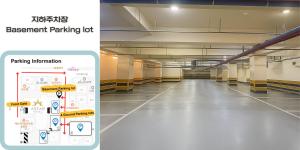 een foto van een lege parkeerplaats met een foto van een parkeerinformatie bij Astar Hotel in Jeju-stad +49 foto's
