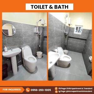 Un baño con dos inodoros y un lavabo. en DVM Apartment & Transient, en Manaoag 10 fotos más