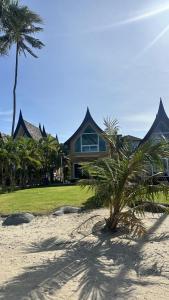 ein Haus am Strand mit einer Palme in der Unterkunft Villa Bella Serene 5E in Ban Khlong Son