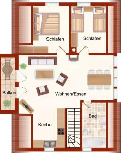 Půdorys ubytování Reethaus Königshörn Haus am Meer mit eingezäuntem Grundstück Hunde willkommen