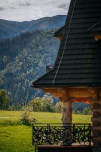En generel udsigt til bjerge eller udsigt til bjerge taget fra feriehuset