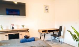 Η κουζίνα ή μικρή κουζίνα στο Gemütliche und komfortable Wohnung für 6 P +8 φωτογραφίες