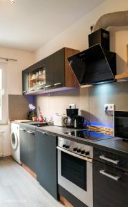 Η κουζίνα ή μικρή κουζίνα στο Gemütliche und komfortable Wohnung für 6 P