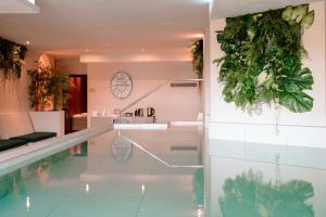 a swimming pool with green plants on the wall at Hotiday Toscana Riparbella in Riparbella