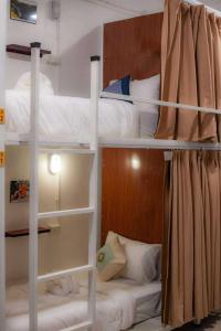 two bunk beds are in a room at Sanga Rooftop Hostel in Pakse