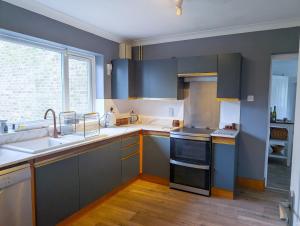 CBGにあるSpacious Family Retreat -sleeps 10-12のシンクとコンロのあるキッチン トップオーブン