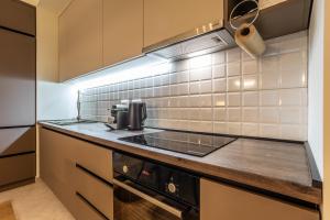 Kuchyň nebo kuchyňský kout v ubytování The Sensation Belgrade Waterfront