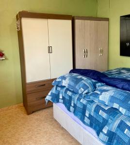 a bedroom with a bed and a large closet at Cantinho Perfeito in Belém