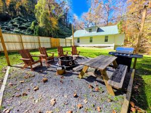 Zahrada ubytování 3BR House with BBQ & Fire pit Bryson City