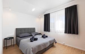 een slaapkamer met een groot bed en een raam bij Awesome Home In Imotski in Lokvičič