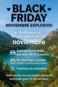 a poster for a black friday event in the mountains at Cazorla LIVE in Cazorla