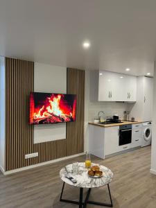 Η κουζίνα ή μικρή κουζίνα στο Bright studio 9 minutes from Disneyland Paris