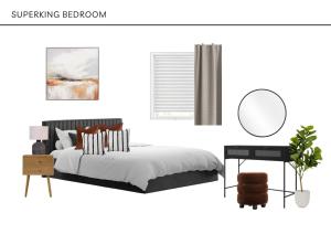 a neutral bedroom with a bed and a mirror at Gorgeous Town Centre 3-Bed 2-Bath Apartment Parking Available in Harrogate