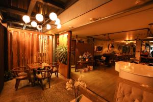 an overhead view of a room with a table and chairs at Hotel Casa PARDO Boutique in Bogotá