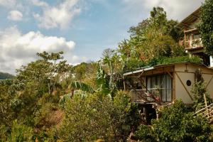 a house on the side of a hill with trees at Cabane Limon - Salento in Salento
