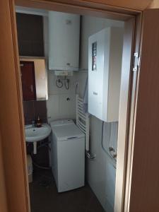 un piccolo bagno con lavandino e WC di Apartments 1A JollyKop a Kopaonik