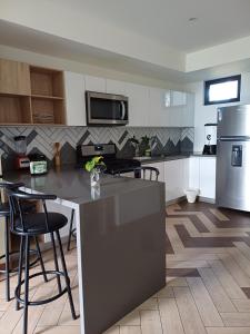 Η κουζίνα ή μικρή κουζίνα στο Apartamento en Kanajuyu