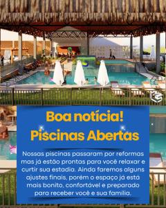a flyer for a swimming pool at a resort at Caxias Thermas Hotel in Piratuba