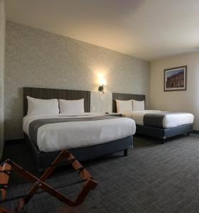 a hotel room with two beds in a room at JM & Suites in San Luis Potosí +14 photos