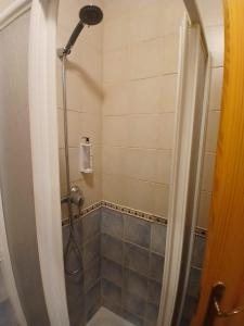 a shower with a shower head in a bathroom at Luz del Guadiana in Ayamonte